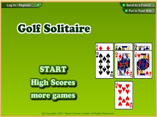 novel games golf solitaire